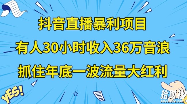抖音直播暴利项目,有人30小时收入36万音浪,公司宣传片年会视频制作,抓住年底一波流量大红利【揭秘】