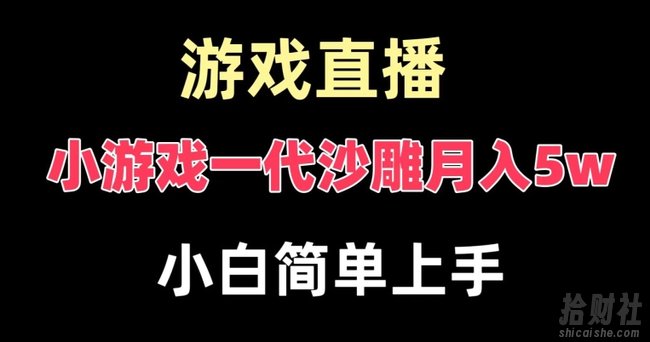 玩小游戏一代沙雕月入5w,爆裂变现,快速拿结果,高级保姆式教学【揭秘】