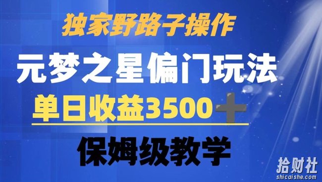 独家野路子玩法,无视机制,元梦之星偏门操作,单日收益3500+,保姆级教学【揭秘】