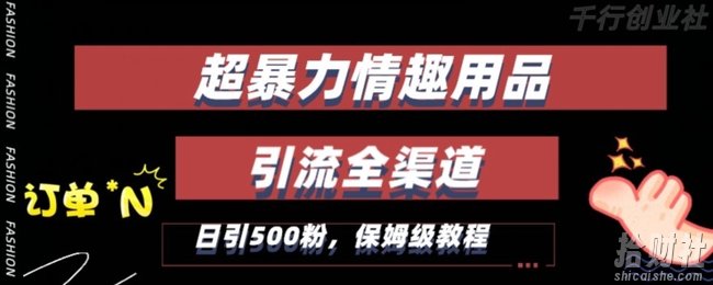最新情趣项目引流全渠道,自带高流量,保姆级教程,轻松破百单,日引500+粉【揭秘】