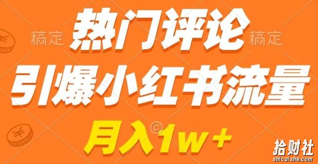 热门评论引爆小红书流量，作品制作简单，商单接到手软【揭秘】