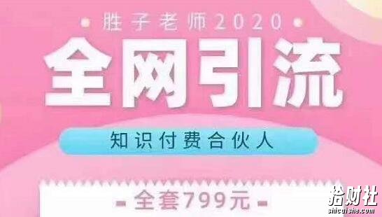 胜子老师全网引流知识付费合伙人,多种引流渠道【视频课程】
