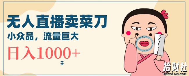 无人冷门品直播新玩法，通过卖菜刀日入1000+【揭秘】
