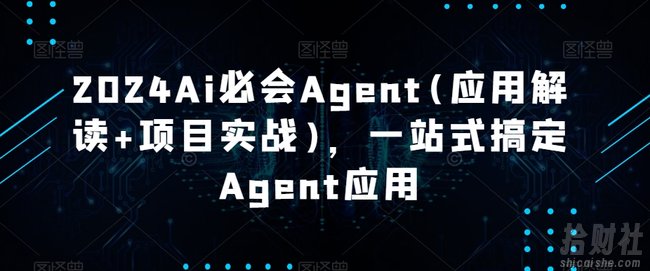 2024Ai必会Agent(应用解读+项目实战)，一站式搞定Agent应用