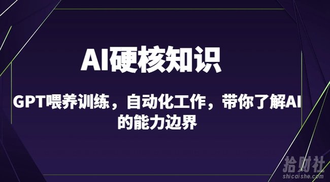 AI硬核知识-GPT喂养训练,自动化工作,带你了解AI的能力边界(10节课)