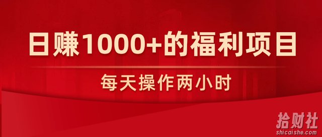 柚子团队内部课程：每天操作两小时，日赚1000+的福利项目