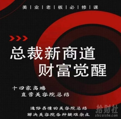 总裁新商道(美业老板必修课),通俗易懂的美容院总结,解决美容院各种疑难杂症