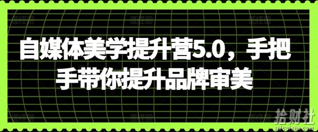 自媒体美学提升营5.0,手把手带你提升品牌审美