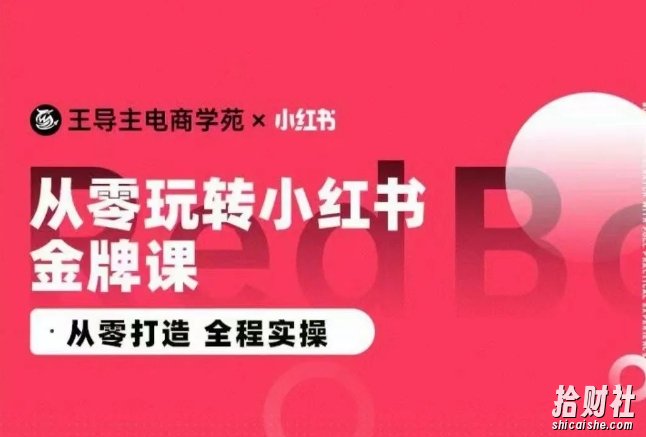 王导主·小红书电商运营实操课，从零打造 全程实操