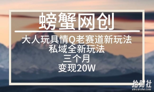 大人玩具情Q用品赛道私域全新玩法,三个月变现20W,老项目新思路【揭秘】