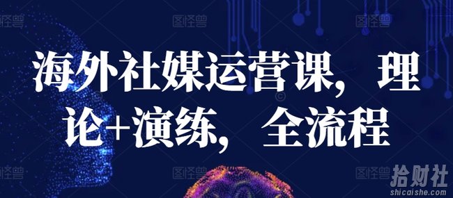 海外社媒运营课,理论+演练,全流程