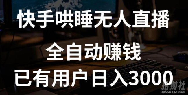 快手哄睡无人直播+独家挂载技术，已有用户日入3000+【賺米流程+直播素材】【揭秘】