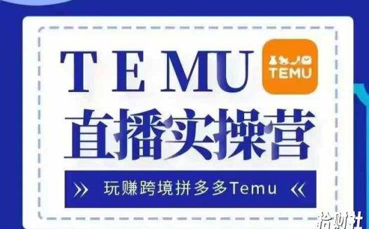 Temu直播实战营,玩赚跨境拼多多Temu,国内电商卷就出海赚美金