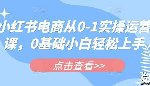 小红书电商从0-1实操运营课,0基础小白轻松上手