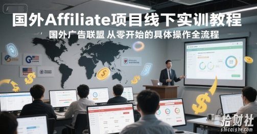 国外Affiliate项目线下实训教程，国外广告联盟从零开始的具体操作全流程