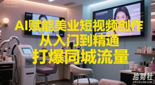 AI赋能美业短视频创作，从入门到精通，打爆同城流量，超级AI工具短视频实操落地