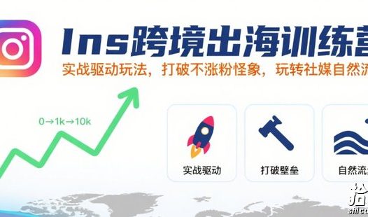 Ins跨境出海训练营,实战驱动玩法,打破不涨粉怪象,玩转社媒自然流量