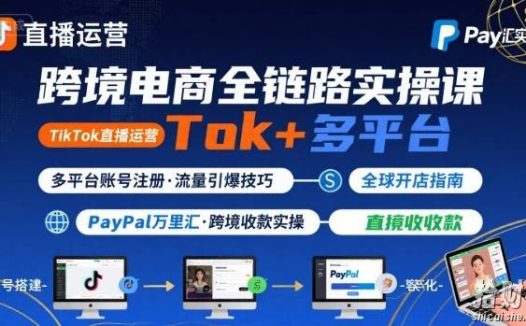 跨境电商线上课,TikTok 直播运营 + 多平台账号注册 + PayPal 万里汇实操教程
