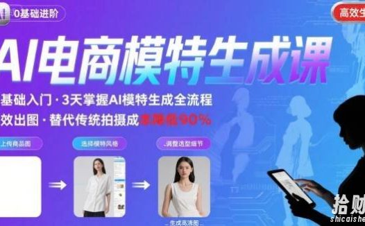 AI模特进阶课程,0基础高效生成逼真电商模特图