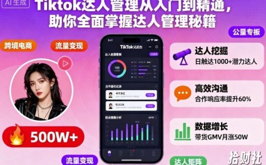 Tiktok达人管理从入门到精通,助你全面掌握达人管理秘籍