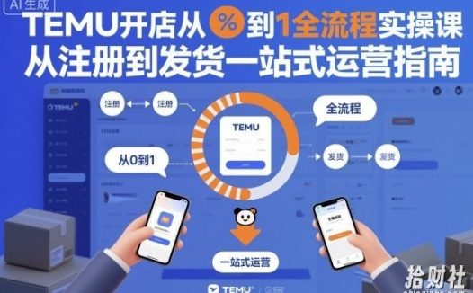 TEMU开店从0到1全流程实操课,从注册到发货一站式运营指南