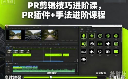 PR剪辑技巧进阶课，PR插件+手法进阶课程