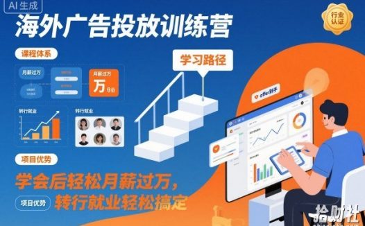 海外广告投放训练营,学会后轻松月薪过万,转行就业轻松搞定
