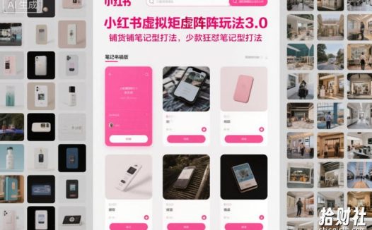 小红书虚拟矩阵玩法3.0,铺货铺笔记型打法,少款狂怼笔记型打法
