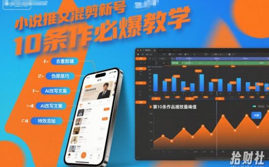 小说推文混剪新号10条必爆教学，伪原创10条作品必爆技巧