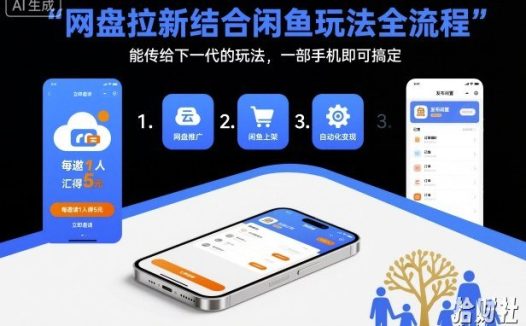 网盘拉新结合闲鱼玩法全流程，能传给下一代的玩法，一部手机即可搞定（附入口渠道以及实操教程）