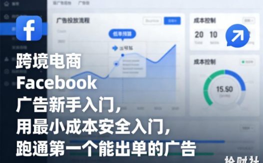 跨境电商Facebook广告新手入门,用最小成本安全入门,跑通第一个能出单的广告