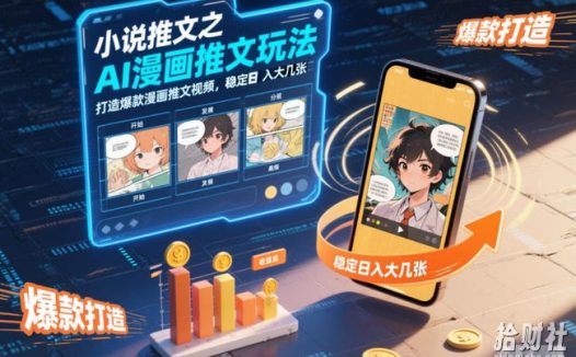 小说推文之AI漫画推文玩法，打造爆款漫画推文视频，稳定日入大几张