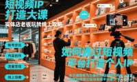 短视频ip打造大课,实体店老板玩转线上攻略