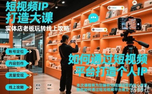 短视频ip打造大课,实体店老板玩转线上攻略