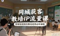 同城获客,教培IP流量课,想做短视频的教培老师必听课程