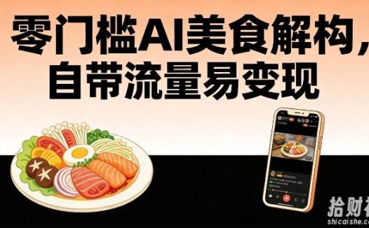 零门槛AI美食解构，自带流量易变现