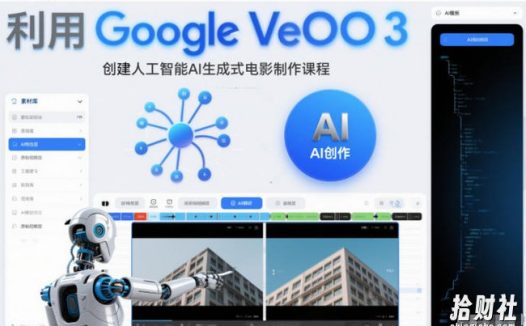 利l用Google Veo 3创建人工智能AI生成式电影制作课程,使用人工智能的力量创建令人惊叹的视频