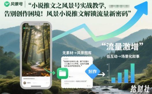 小说推文之风景号实战教学，告别创作困境！风景小说推文解锁流量新密码