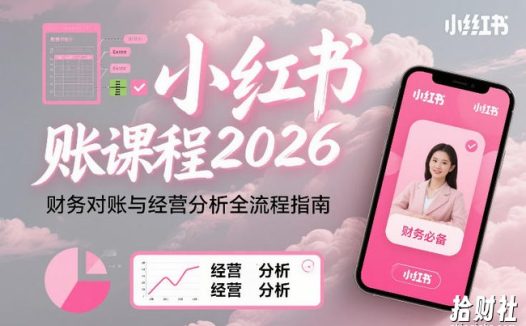 小红书对账课程2026,财务对账与经营分析全流程指南