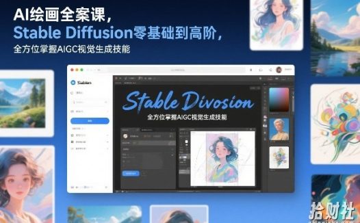 AI绘画全案课,Stable Diffusion零基础到高阶,全方位掌握AIGC视觉生成技能