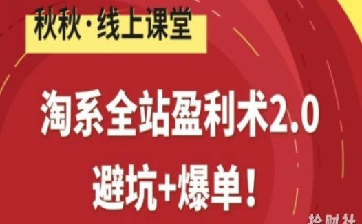 淘系全站盈利术2.0,避坑+爆单