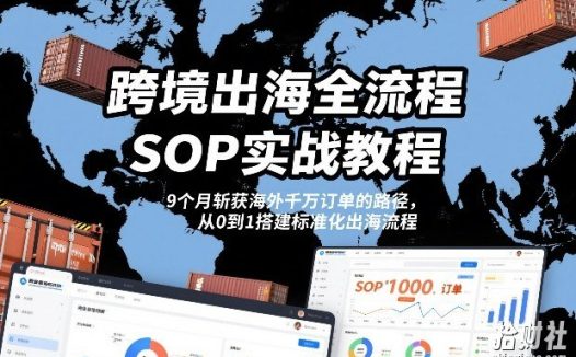 跨境出海全流程全盘托出SOP实战教程,9个月斩获海外千万订单的路径,从0到1搭建标准化出海流程