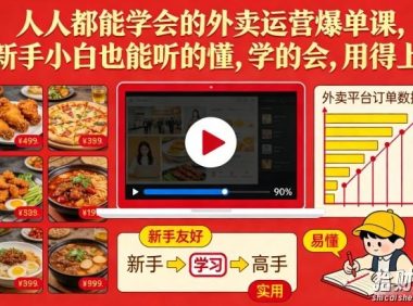 人人都能学会的外卖运营爆单课,新手小白也能听的懂,学的会,用得上