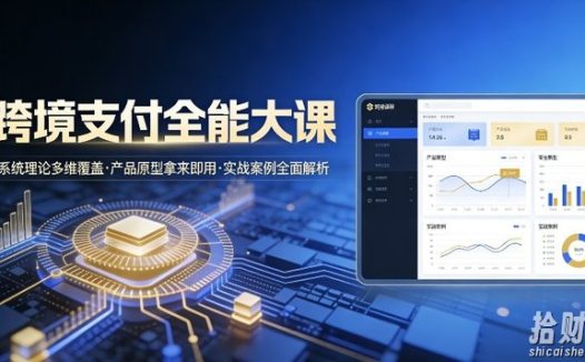 跨境支付全能大课,系统理论多维覆盖,产品原型拿来即用,实战案例全面解析