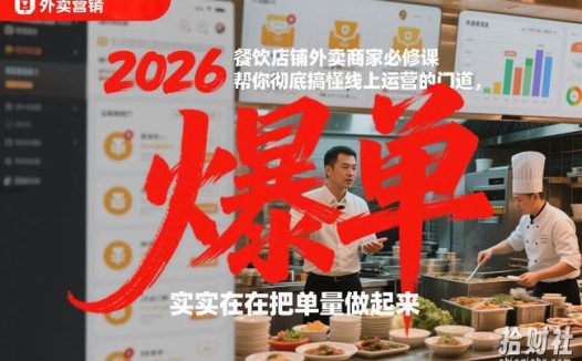 2026餐饮店铺外卖商家必修课,帮你彻底搞懂线上运营的门道,实实在在把单量做起来