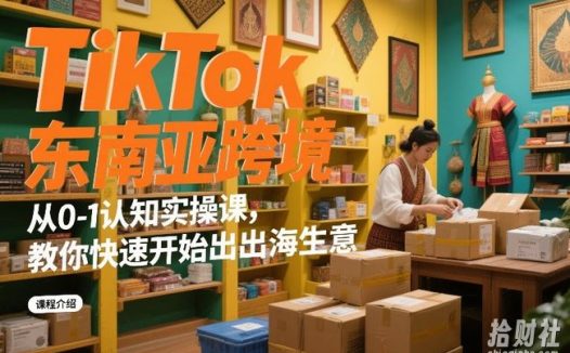 TikTok东南亚跨境从0-1认知实操课，教你快速开始出海生意