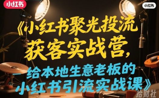 小红书聚光投流获客实战营,给本地生意老板的小红书引流实战课