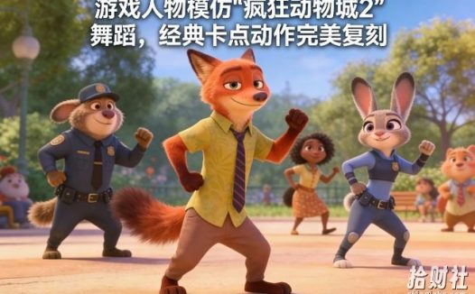 游戏人物模仿“疯狂动物城2”舞蹈,经典卡点动作完美复刻
