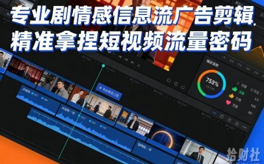 专业剧情感信息流广告剪辑,精准拿捏短视频流量密码