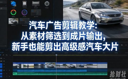 汽车广告剪辑教学：从素材筛选到成片输出，新手也能剪出高级感汽车大片